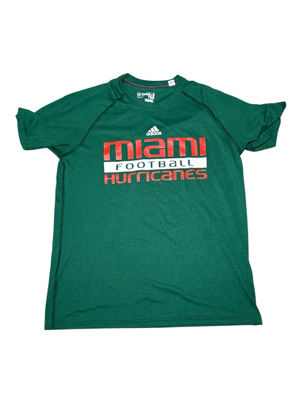 ADIDAS x Miami Hurricanes Football Ultimate Tee Green Large